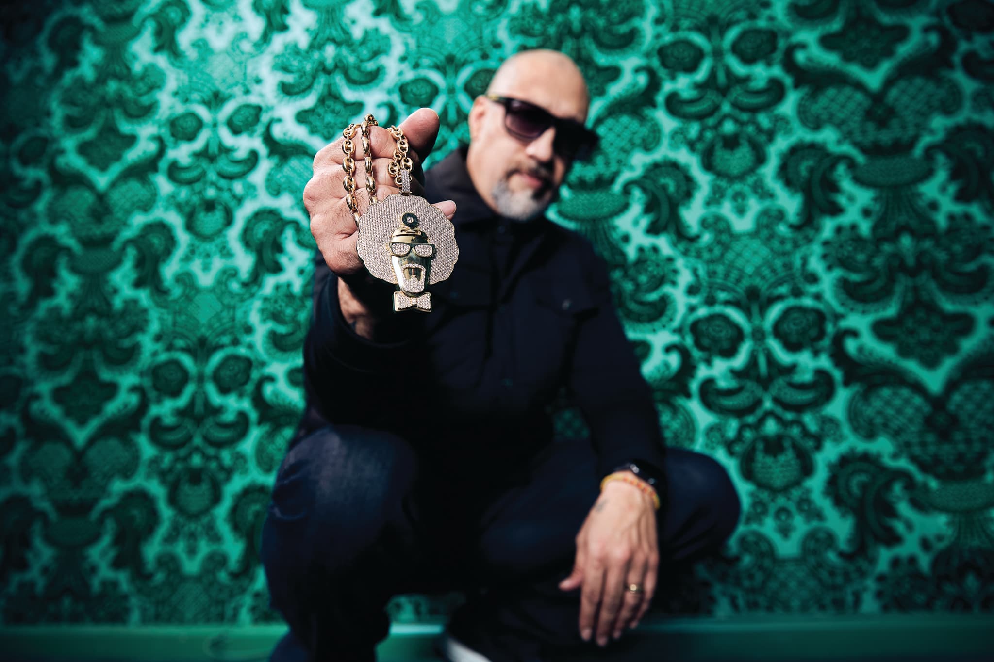 B-Real of Cypress Hill, founder of Dr. Greenthumb's cannabis brand, photographed during 2022 MG Magazine shoot